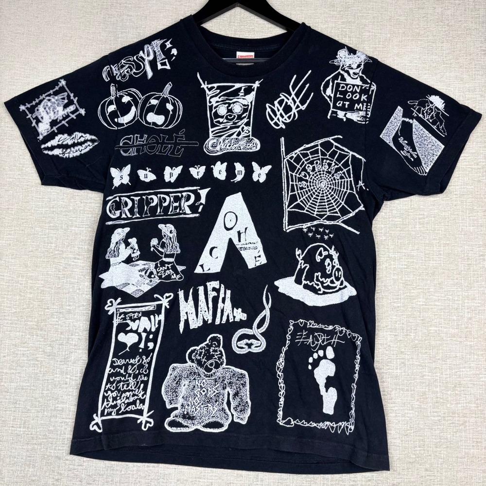 Supreme Dream Tee Mens Large FW17 Black All Over Print Graphic T-Shirt
